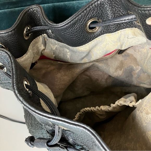 Elliott Lucca Leather Bucket Bag in Black One Size Purse - Picture 9 of 13